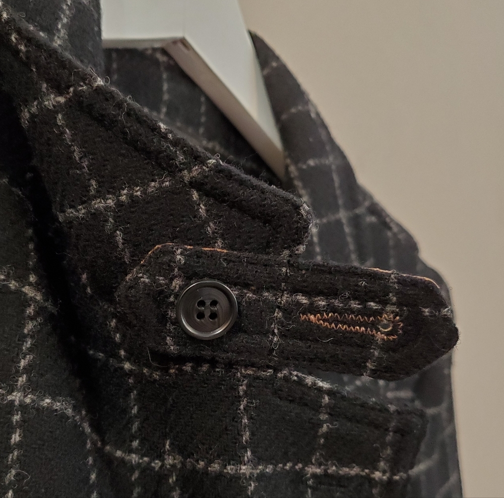 Smythe - Riding Jacket Wool Windowpane Pattern w/ Leather Elbow Patches - Size 4 - Picture 11 of 11